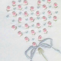 Grub Rose Heart - Pink & Blue - Queen Sheet (255 x 260)