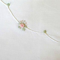 Scalloped Ring of Roses - Pink, Sage & White - Single Duvet Cover (140 x 210)