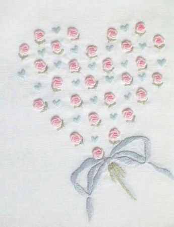 Grub Rose Heart - Pink & Blue - Queen Sheet (255 x 260)